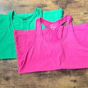 Nike Dry Fit Bright Pink and Green Tank Tops Size Medium